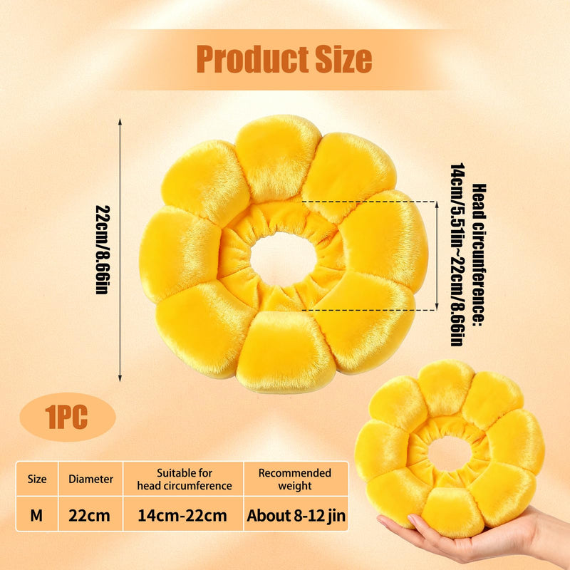 Cat Collar, Soft Adjustable Cat Collar for Cats and Small Dogs, Ideal for After Surgery, Care and Protection, Breathable, Bacteria-Inhibiting and Skin-Friendly (Yellow, M)