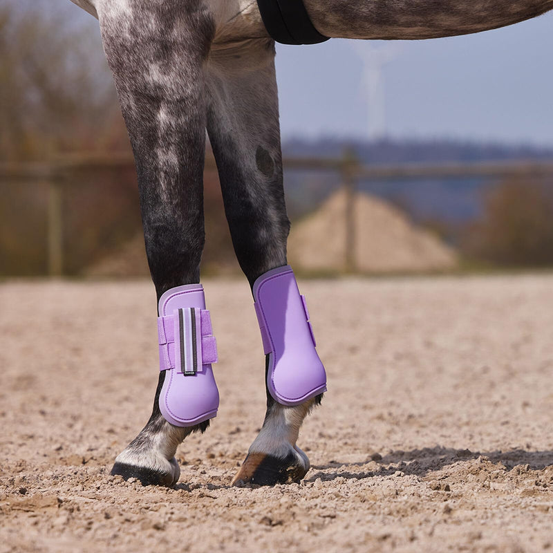 HORZE Adepto Open Front Tendon Boots | Durable Shell with Neoprene Lining - Languid Lavender Purple - Horse - PawsPlanet Australia