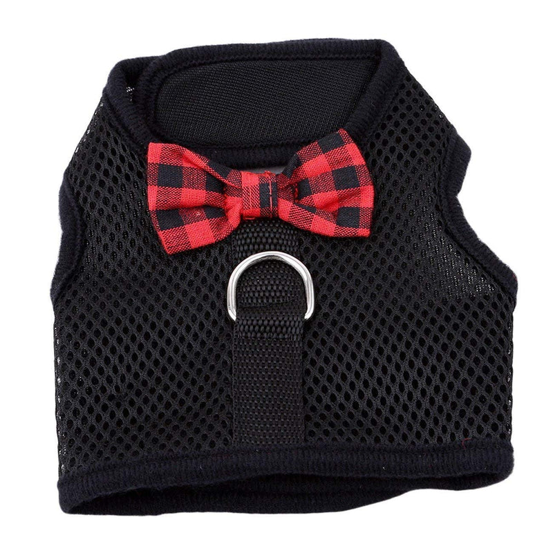Rabbit Harness with Leash Adjustable Soft Mesh Vest Harness for Bunny Kitten Guinea Pig Rat (L, Black) L - PawsPlanet Australia