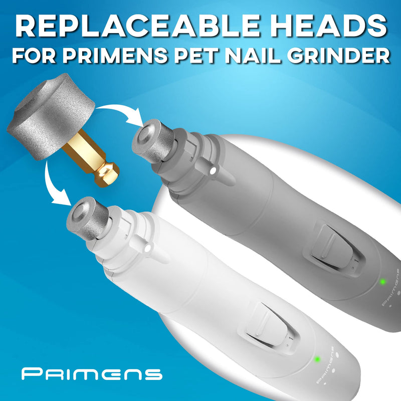 Primens Professional Dog Nail Grinder Replacement Head (Pack of 3 Bits) - Diamond Replaceable Tip for Pet Claw Grooming, Spare Grinding Wheel for Large, Medium & Small Dogs - PawsPlanet Australia