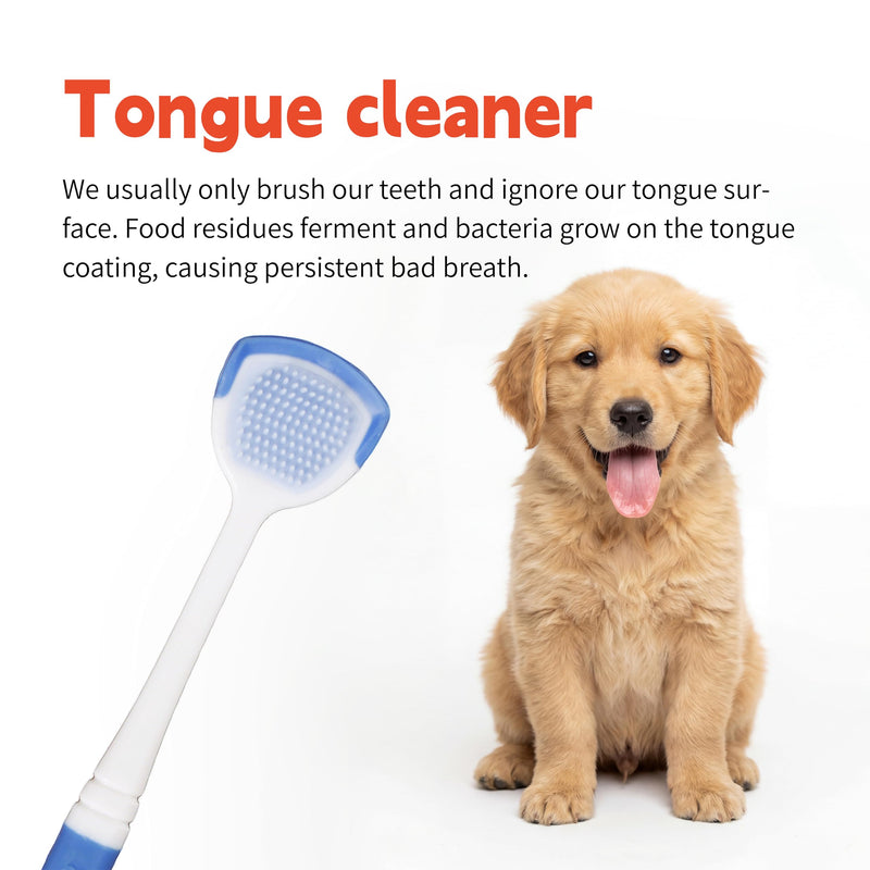 9 Pcs Pets Toothbrush Set,Tongue Brush, Silicone Puppy Tooth Brush,Triple Headed Dog Toothbrushes,Interdental Brushes,Removing Tartar and Freshening Breath, Dogs, Cats and Other Pets.