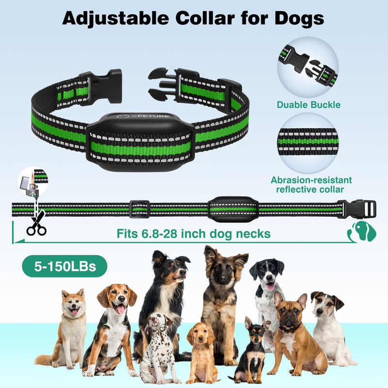 3 Dogs Shock Collar with Remote 3 Pack-3300FT Dog Training Collar with Fashlight, IPX7 E Collar with Double Shock for Small Medium Large Dogs(5-150lbs)-4 Training Modes, Adjustable Strap, Rechargeable Black Green Pink