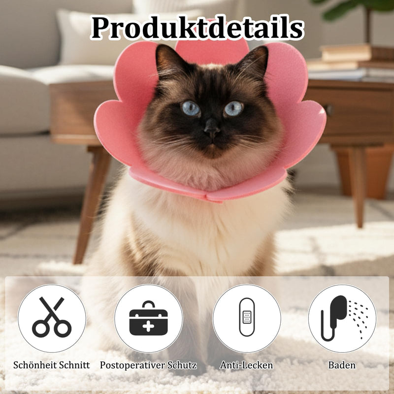 Pack of 4 Cat Collar, Protective Collar, Soft Protection for Wound Healing and Care, Breathable Collar for Cats