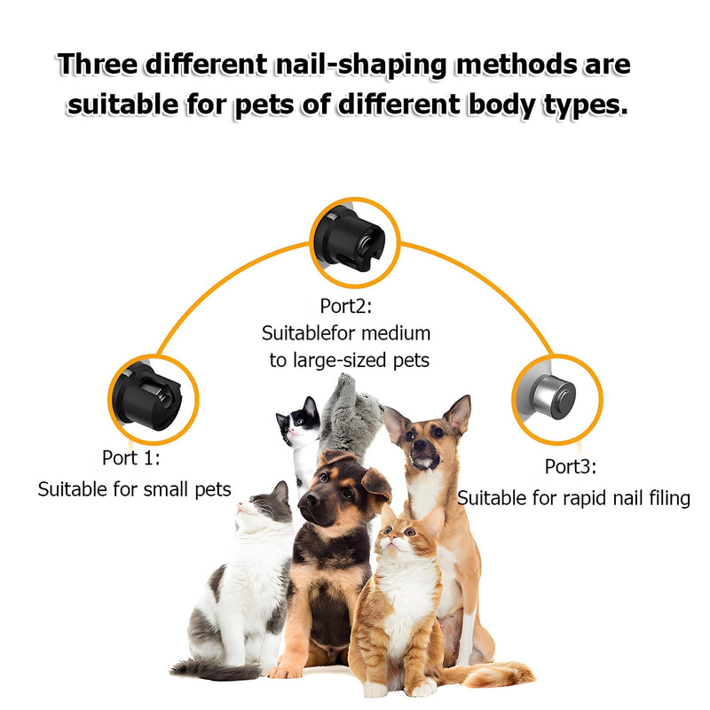Silent Groom Pro for Dogs, 3 Speed Dog Nail Grinders, Silent Groom Pro Dog Nails with Led Lights, Rechargeable USB Charging Pet Nail Grinder, with Replacement Grinding Heads for Dogs, Cat White-A