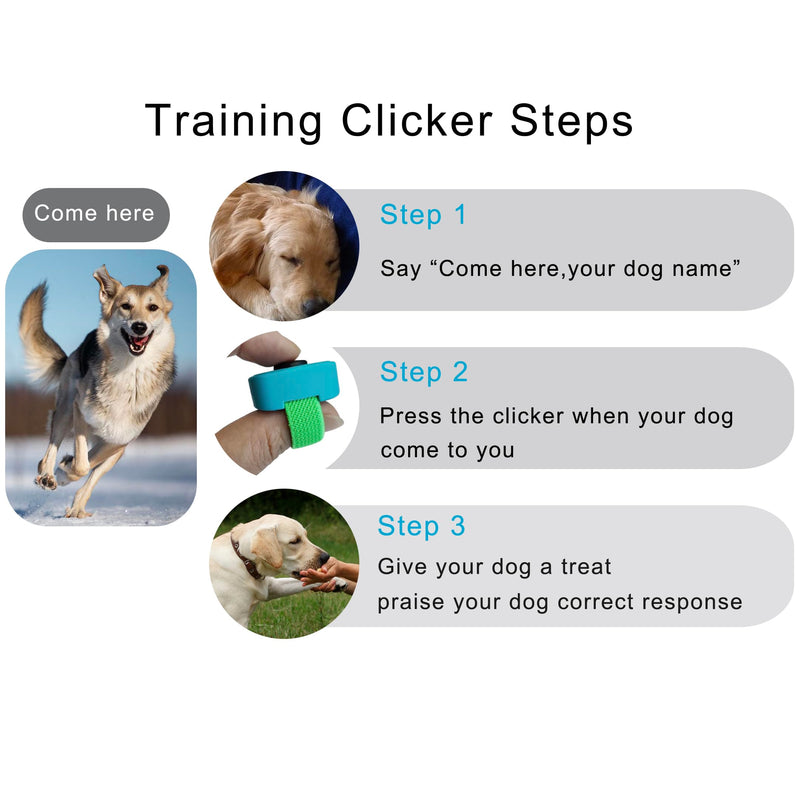 Pet Clicker for Dogs/Cats/Horses/Birds or Other Animals - Mini Finger Clickers for Training (Finger clickers red+Bluegreen) - PawsPlanet Australia