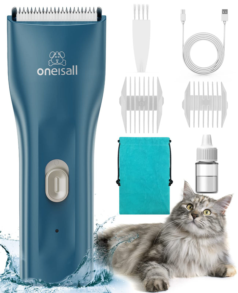 oneisall Pet Clipper for Cat Matted Hair, Pet Shaver for Cats Quiet Pet Hair Clippers Cordless Cat Clippers for Matted Hair Cat Clippers for Long Hair Standard Green