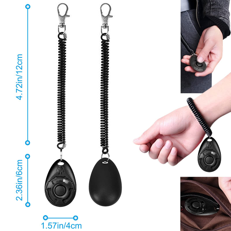 Diyife Clicker Training for Dogs, [2 Pcs] Dog Clicker for Training, Clicker Dog Training with Wrist Strap, Clicker for Pets, Dog Clicker Fits Dog Cat Horse Behavioral Training,Black &Water Lake Blue - PawsPlanet Australia