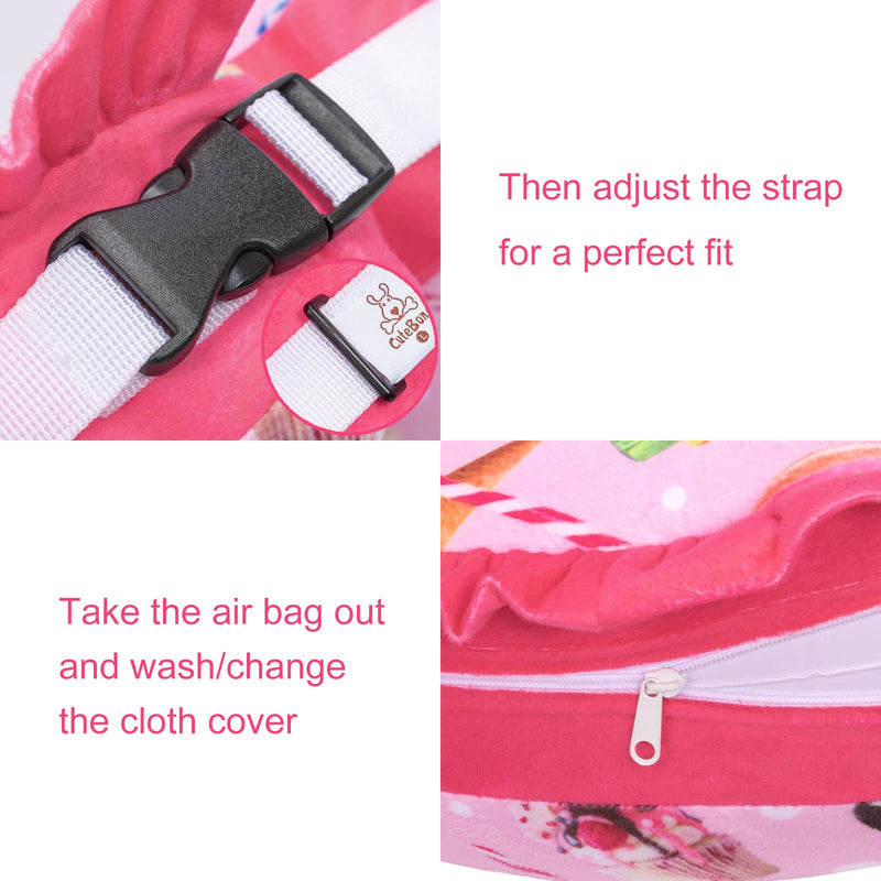 CuteBone Inflatable Cat Cone Collar to Stop Licking After Surgery-Double Adjustable Neck Range P23SO00102S Upgrade-dessert Small