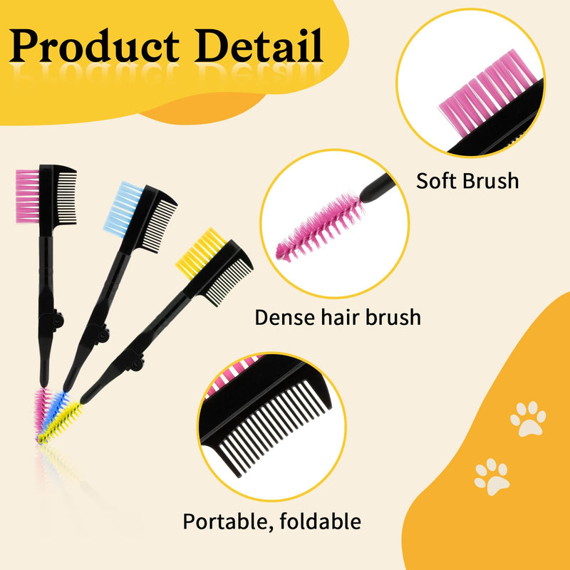3 Pcs Eye and Tear Stain Grooming Combs - Removing Crust, Mucus, and Fleas for Pets Pink, Blue, Yellow - PawsPlanet Australia