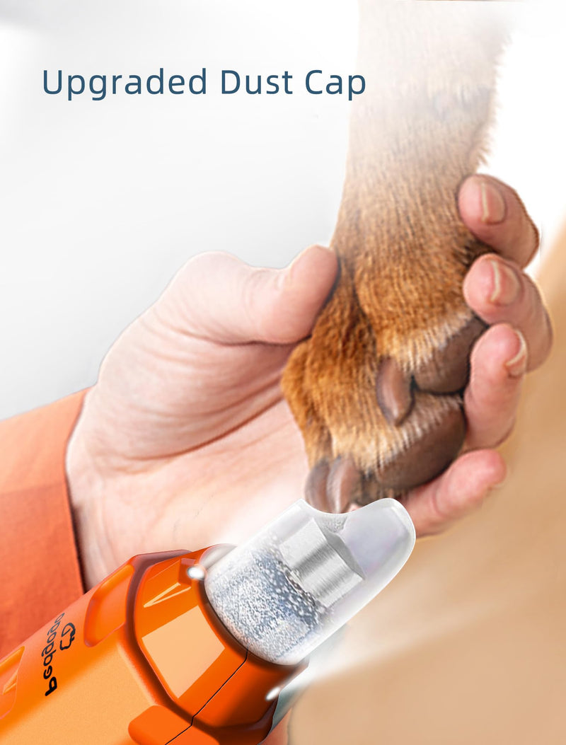 Dog Nail Grinder Super Quiet 45 db 6-Speed Pet Nail Grinder with 2 LED Lights 12000RPM & 3 Grinding Ports Dog Nail Trimmer for Large Medium Small Dogs with Dust Cap & 2 Extra Grinding Head - PawsPlanet Australia