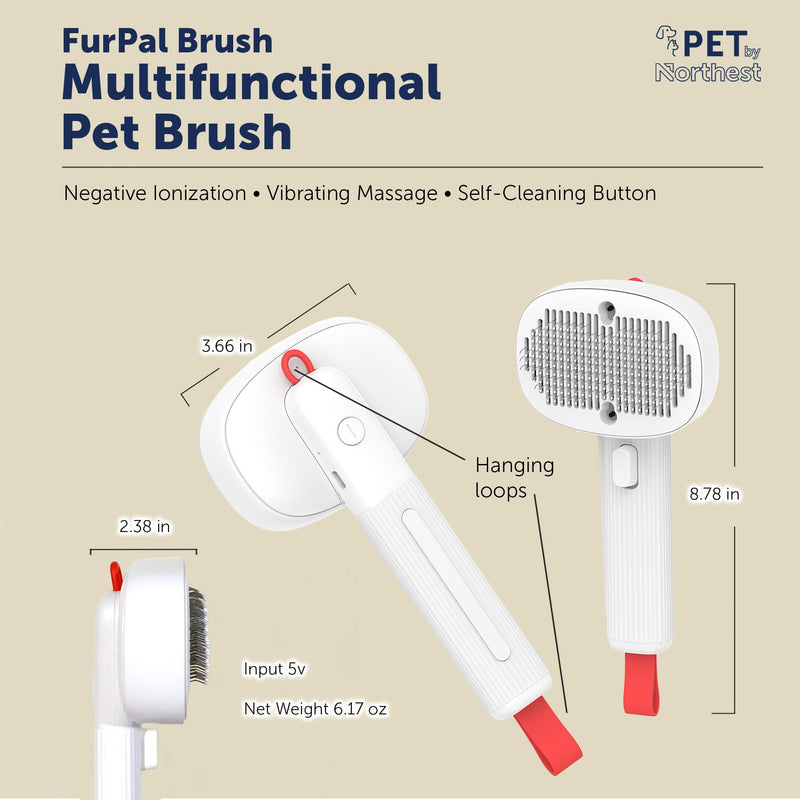 Multifunctional Pet Brush, Dog Brush for Shedding, Cat Brush for Shedding, Grooming & Hair Removal, Deshedding Dog Brush, Cat Brushes for Indoor Cats, Vibrating Massage & Negative Ionic Technology. - PawsPlanet Australia
