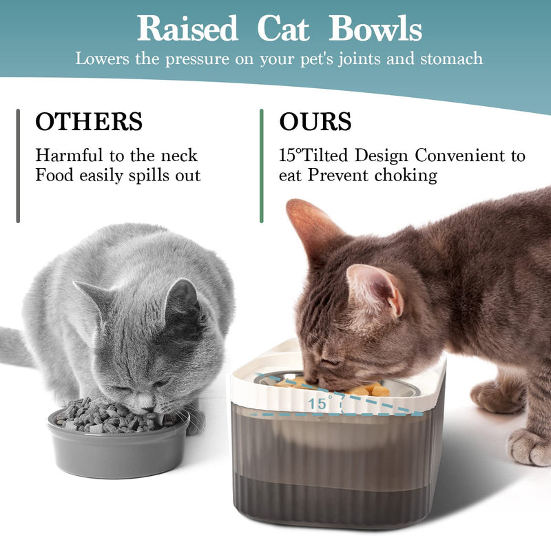 Cat Water Fountain - Super Quiet Automatic Pet Water Dispenser, 100oz/3L with Stainless Steel Cat Bowls and Long Life Span Pump White - PawsPlanet Australia