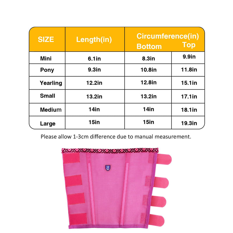 Fine Mesh Fly Boots Loose Fitting & Non-Slip Horse Fly Leggings Fleece Air Flow (Set of 4) Hot Fuchsia Medium - PawsPlanet Australia