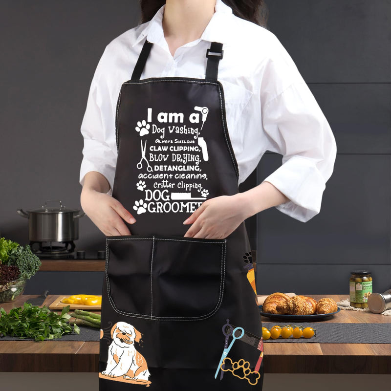 JXGZSO Dog Groomer Gifts Dog Groomer Apron Pet Grooming Apron Dog Hairdresser Gifts Dog Stylist Gifts Dog Groomer Smock Dog Washing Apron - PawsPlanet Australia