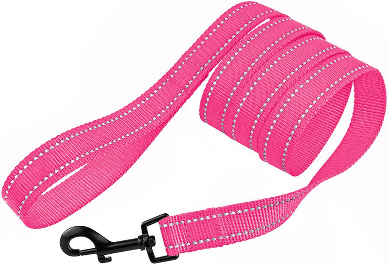 CollarDirect Nylon Dog Leash 5ft for Daily Outdoor Walking Running Training Heavy Duty Reflective Pet Leashes for Large, Medium & Small Dogs (L, Pink) - PawsPlanet Australia