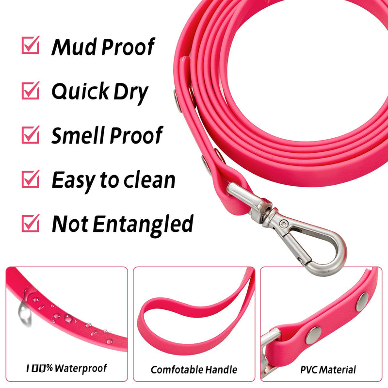 Waterproof Long Dog Training Leash 6ft Outdoor PVC Dog Leashes Great for Large Medium Small Dog Training Lead,Beach,Yard,Play,Camping(Rosered RoseRed - PawsPlanet Australia