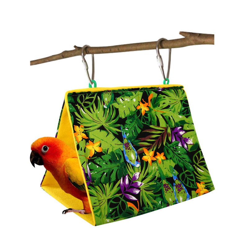 KAMA BRIDAL Bird Nest Hanging Cage Tent for Small Pets Parrot Hammock Parakeet Myna Pigeon Parakeet Lovebird Nest Perch Stand Swing L Rainforest - PawsPlanet Australia