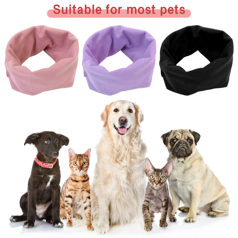 Dog Snood Ear Muffs for Hearing Protection - Hoodie Neck and Ear Warmer with Noise Protection - Pet Snood for Dogs and Cats Bathing Grooming - Cotton - Black - Large L