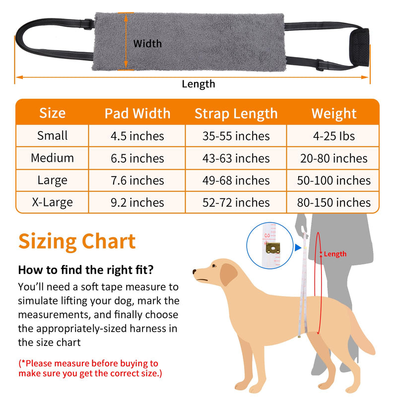 LOOBANI Portable Dog Sling for Back Legs, Hip Support Harness to Help Lift Dogs Rear for Canine Aid and Old K9 Cruciate Ligament Rehabilitation Large-grey - PawsPlanet Australia