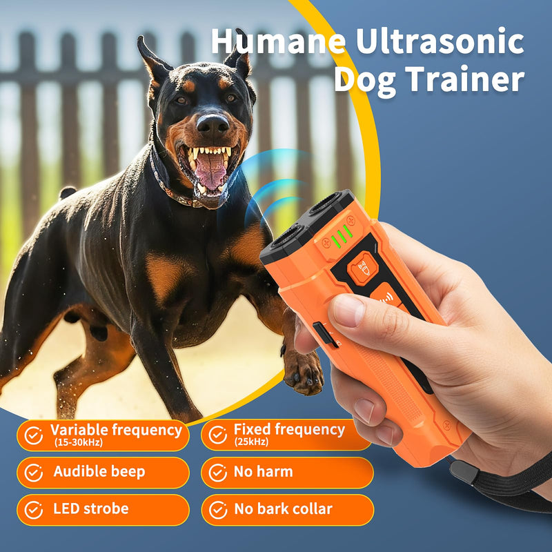 Ultrasonic Dog Bark Deterrent Device - Sonic Dogs Whistle to Stop Barking All Size, Pet Gentle Anti-Barking Control silencer, 35ft Range Barks No More, Humane Behavior Training Indoor Outdoor - PawsPlanet Australia