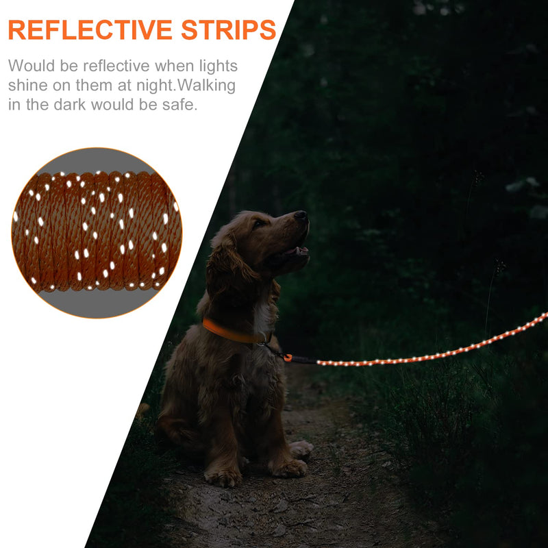Joytale Long Dog Training Leash, 30FT Tie Out Rope Check Cord with Padded Handle, Reflective Recall Lead for Puppy and Small Dogs, Orange 30 ft(Pack of 1) - PawsPlanet Australia