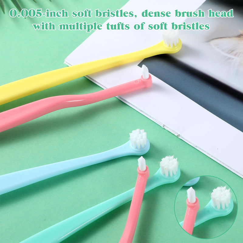 5 Pack Small Dog & Cat Toothbrus, Cat & Puppy Tooth Brushing Kit Soft Bristle Pet Toothbrushes Portable Dog Teeth Cleaning Brush Dental Care Tool with Micro Head for Dental Cleaning, 2 Styles