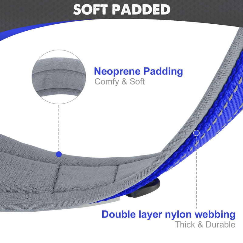 Joytale Dog Harness (Chest: 15-34"), Dog Collar and 6FT x 1" Wide Dog Leash Set, Reflective Neoprene Padded Collar and Leash, and Adjustable Soft Harness with Handle for Dogs - PawsPlanet Australia