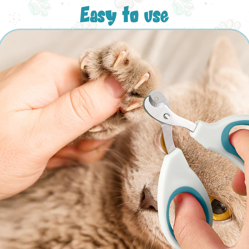 Cat Nail Clipper, Durable Stainless Steel Cat Nail Trimmer with Sharp Blade and Anti-Slip Handle, Professional Small Animal Claw Clippers for Cats Kittens Dogs Rabbits Guinea Pigs - PawsPlanet Australia