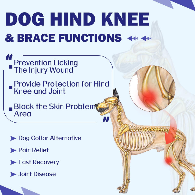 ROZKITCH Dog Surgery Leg Sleeve Rear Legs, Male Female Pet Prevent Licking Wound Elbow Knee Protector, Dog Recovery Suit Cone Collar Alternative Pants Shirt for Wound Heal Wrap Blue 3XL