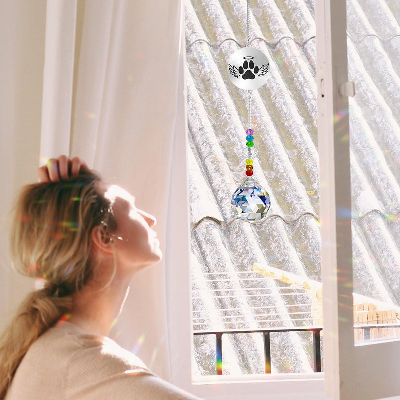 Dog Memorial Gifts for Loss of Dog, Pet Sympathy Gifts Crystal Window Suncatcher,Bereavement Memorial SunCatcher,Remembrance Pet Passing Away Loss(B) B - PawsPlanet Australia