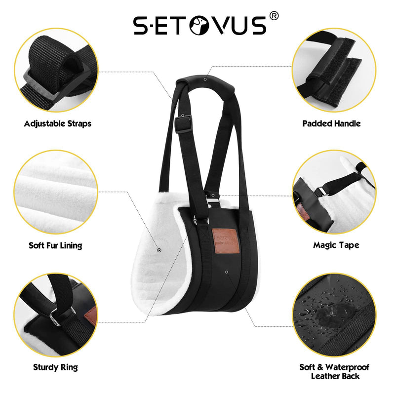 Dog Sling for Back Legs, Dog Lift Harness, Magic Tape Dog Sling for Large Dogs Hind Leg Support, Elderly Dog Lifter, Help Canie Hip Arthritis K9 Cruciate Ligament Rehabilitation (Large) Black - PawsPlanet Australia