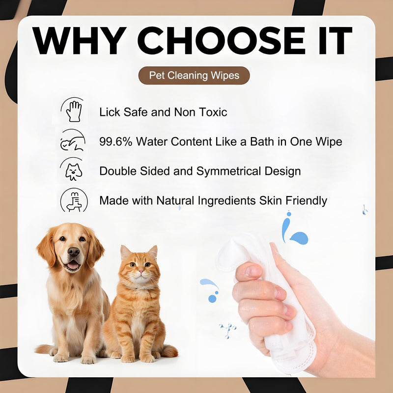Mr Hsiung & Mrs Yin Pet Glove Wipes for Dogs & Cats (6-Count) - Hypoallergenic Cat Cleaning Wipes, Water-Based & Fragrance-Free Pet Wipes for Gentle Cleaning of Paws, Body & Fur - PawsPlanet Australia