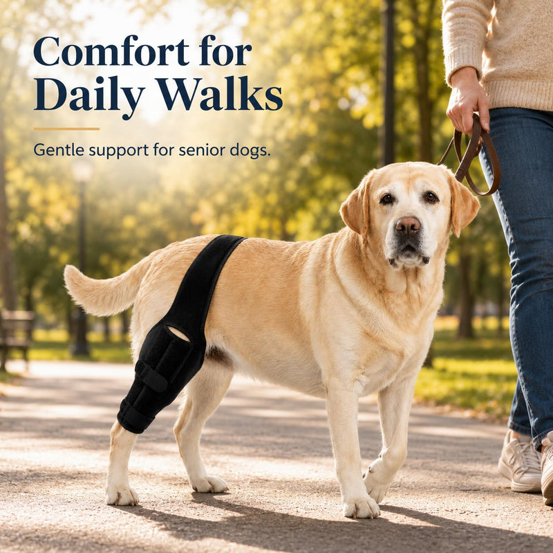 Dog Elbow Protector Pads, Canine Leg Brace with Adjustable Straps, Soft Support Wrap for Front Hind Limbs, Anti Slip Sleeve for Elbow Shoulder Knee (S)
