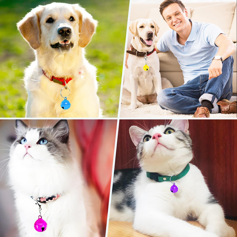 Cat Collar Bell, 40 PCS Bell for Cat Collar with Loud Crisp Sound with Clasps Stainless Prevent Lost Steel Training for Pet Pendant Accessories(Colourful) - PawsPlanet Australia
