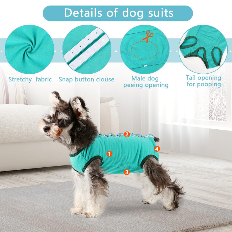 Etdane Dog Recovery Suit After Surgery Onesies Female Male Dog Surgical Vest Pet E-Collar Alternative for Small Medium Dog Blue/X-Small X-Small
