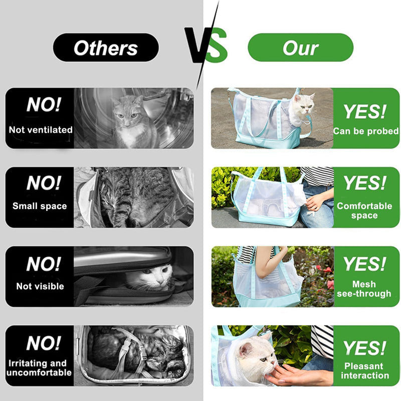 Pet Sling Carrier for 3-8 lbs Small Dogs & Cats,Outdoor Shoulder Bag with Adjustable Straps,Puppy Sling,Light Cat Pouch for Travel & Walking (Mint Green) Mint Green - PawsPlanet Australia