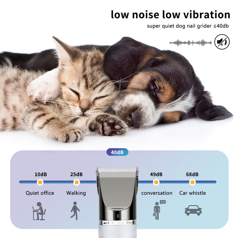 12V Professional Dog Clippers for Grooming, Electric Sheep Shears Pet Grooming Clippers for Thick Coat Heavy Duty Animal Hair Fur Trimmers Shaver Silver - PawsPlanet Australia