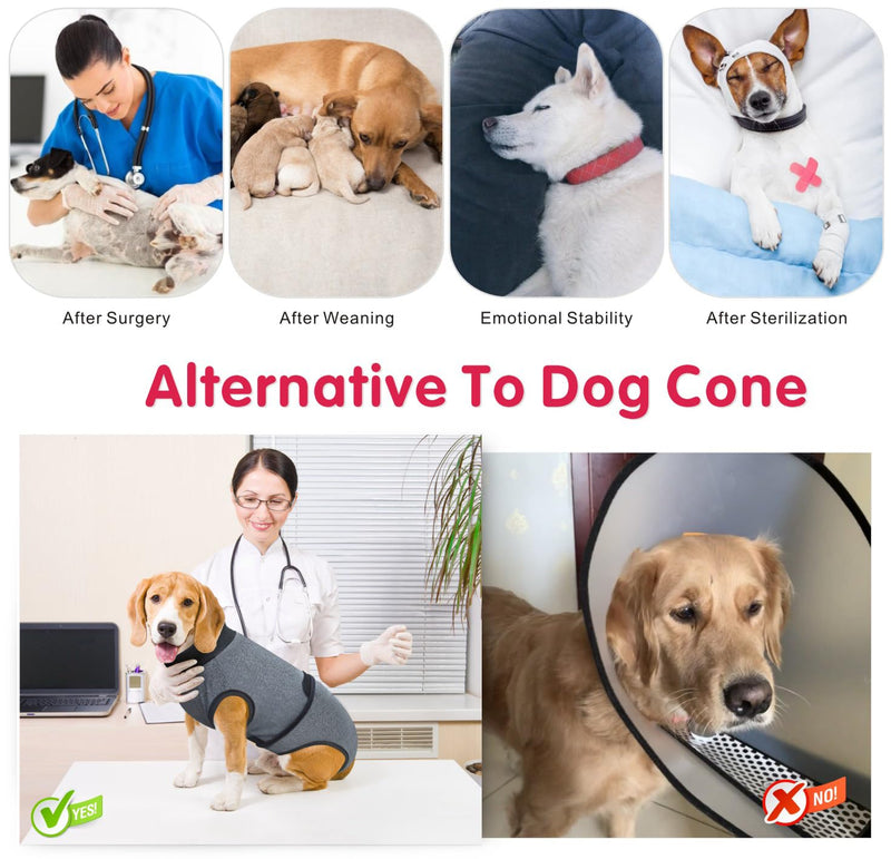 Idepet Dog Recovery Suit for Dogs After Surgery,Onesie Dogs Surgery Suit Female Male Soft Breathable Pet Bodysuit E-Collar & Cone Alternative Surgical Spay Suit Abdominal Anti Licking Wounds (M) Medium - PawsPlanet Australia