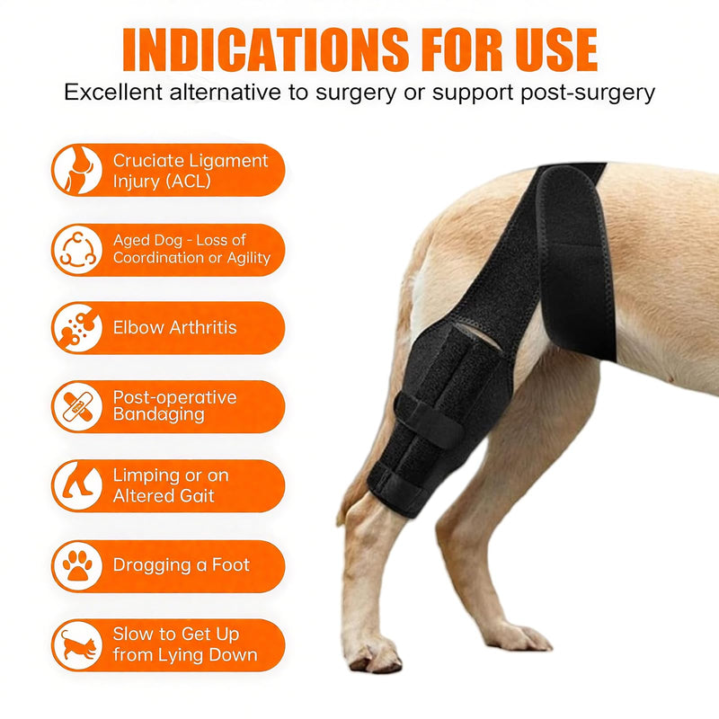 Dog Knee Brace for Torn Acl Hind Leg, Adjustable Dog Knee Brace, Helps Relieve Anterior Cruciate Ligament Tears Dog Leg Brace, Keeps Joints Stable, Relieves Pain, L (GGHX) GGHX