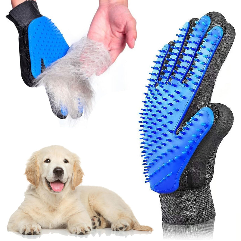 Pet Grooming Glove- pet washing Glove For Bathing-Pet Hair Remover glove For Cleaning Upgrade Grooming Brush For Long and Short fur- Efficient Washing Glove For Dogs & Cats -1 Pack [Right-Hand] Blue - PawsPlanet Australia