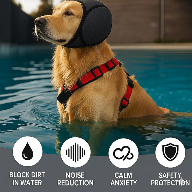 Dog Ear Protectors, Dog Ear Defenders Noise Cancelling, Ear Defenders for Dogs, Ear Cover for Dogs During Bath Time, Grooming, Fireworks, Need to provide ear protection for pets in bathing