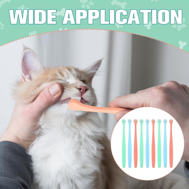 Pack of 9 Dog Toothbrushes, Small Soft Dog Toothbrush, Round Head, Cat Toothbrush, Soft Toothbrush, 360 Degrees, Reusable, Mini, Portable, for Sensitive Gums of Pets