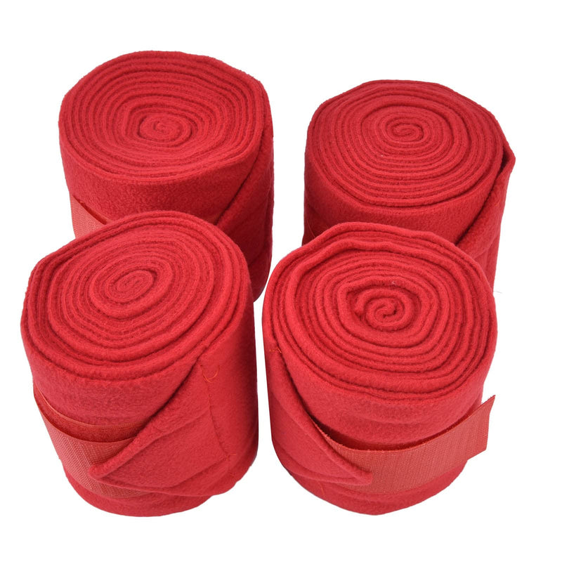 4Pcs Horse Leg Warp, Polyester Self Adhesive Breathable Wear Resistant Animal Leg Bandage for Cows Horses Red