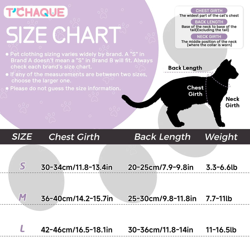 Cat Onesie for Cats After Surgery Male Female, Breathable & Soft Fabric Cats Spay Recovery Suit, Cone Alternative Surgical Suit with Leg Sleeves to Stop Licking, Cat Wound Care Shirt Wear(Purple, M) Medium Purple