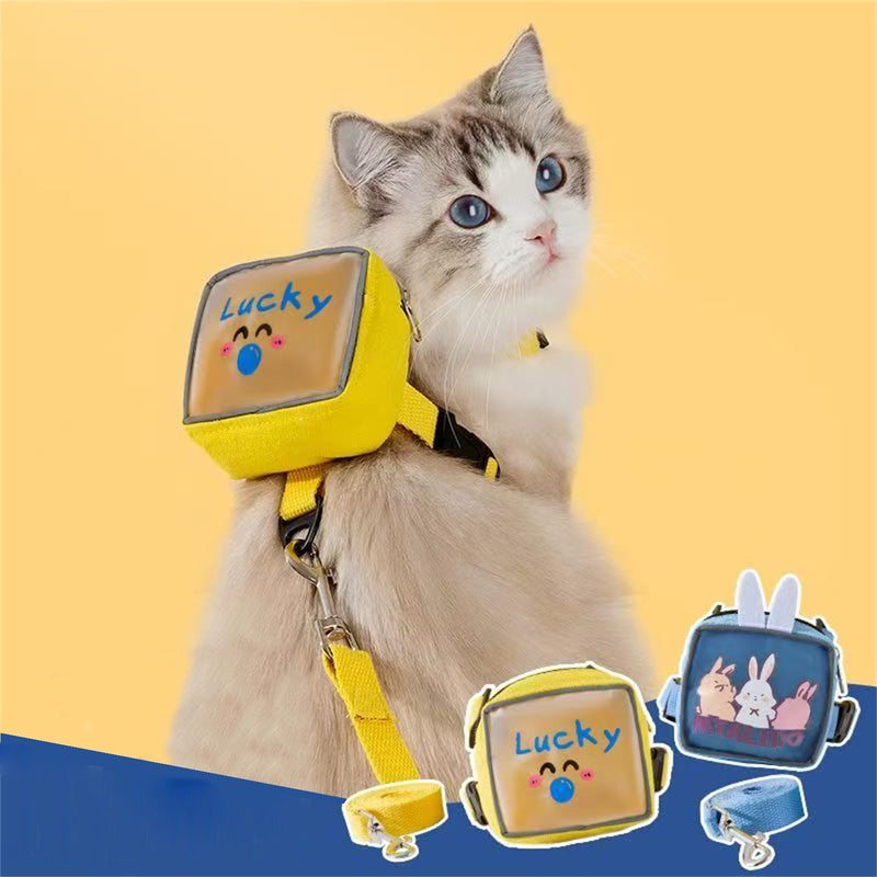Dog Harness Backpack Cute Small Dog Vest Harness and Leash Set Plaid Soft Mesh Dog Harness with Adjustable Travel Food Back Pack Carrier Bags for Puppy Small Tiny Medium Large Dogs (Yellow, Medium) Yellow - PawsPlanet Australia
