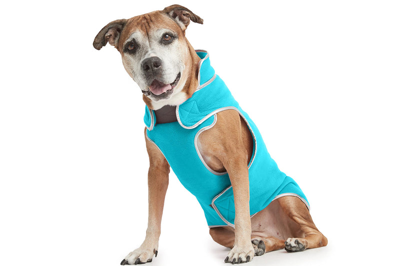 Polar Protection Dog Coat, Easy-On Velcro, Cold Weather Warm Fleece, Adjustable Dog Jacket Vest Sweater for Small Dogs, Medium Dogs and Large Dogs (Large, Surf Blue) L - PawsPlanet Australia