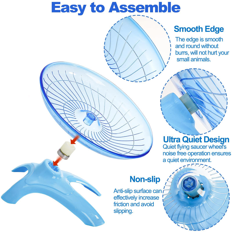 Foraineam 3 Pieces Silent Hamster Wheel, Hamster Flying Saucer, Quiet Spinner Running Exercise Wheels for Dwarf Hamsters, Gerbils, Mice, Hedgehogs, Guinea Pigs and Other Small Pets - PawsPlanet Australia