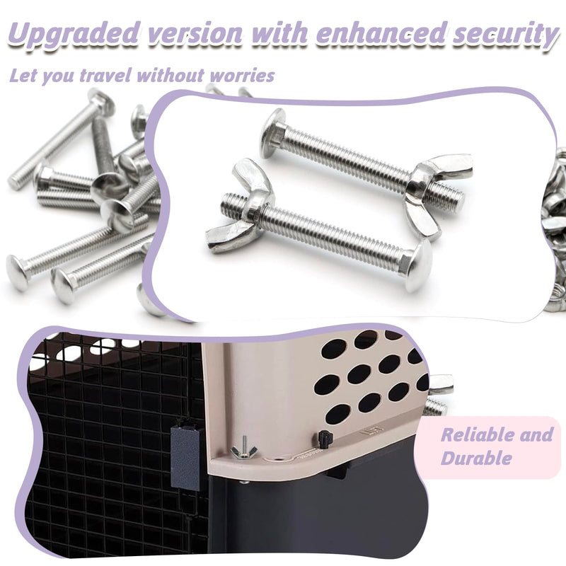 20 Sets Pet Carrier Replacement Fasteners Set - Heavy Duty Stainless Steel Bolts and Nuts for Kennel and Carrier - Dog and Cat Carrier Replacement Parts, M5×40-W - PawsPlanet Australia