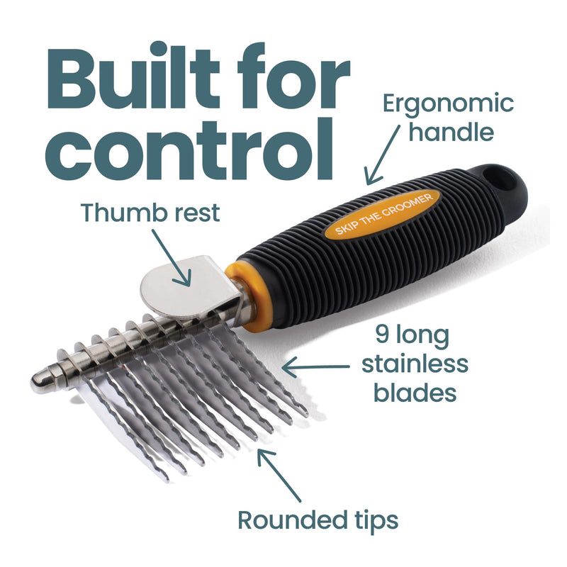 Rake Brush for Dogs, Dematting Tool for Goldendoodles, Poodles & Doodles – Rescue Essential with Long Smooth-Edged Teeth for Thick Coats, Deshedding & Mat Remover – Skip the Groomer - PawsPlanet Australia