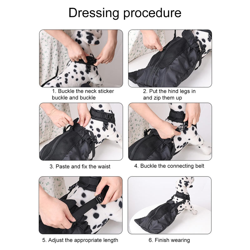 Drag Bag for Paralyzed Pets, Indoor Dog Wheelchair Alternative for Disabled Back Rear Legs Dog, Protects Chest and Limbs, Durable Nylon Breathable and Comfortable (L) L - PawsPlanet Australia